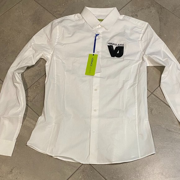 VERSACE JEANS COUTURE  LOGO-EMBROIDERED SHIRT!! - Picture 1 of 11